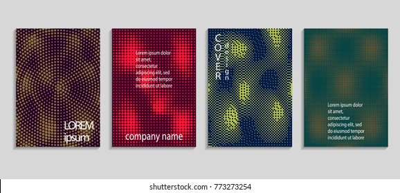 Minimal abstract vector halftone cover design template. Future geometric gradient background. Vector templates for placards, banners, flyers, presentations and reports