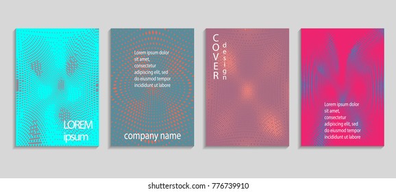 Minimal abstract vector halftone cover design template. Future geometric gradient background. Vector templates for placards, banners, flyers, presentations and reports
