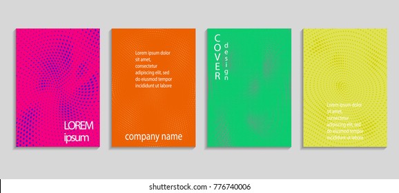 Minimal abstract vector halftone cover design template. Future geometric gradient background. Vector templates for placards, banners, flyers, presentations and reports