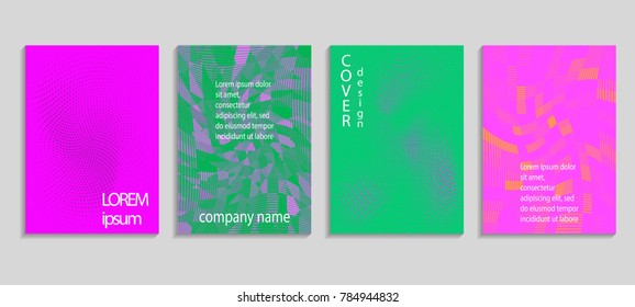 Minimal abstract vector halftone cover design template. Future geometric gradient background. Vector templates for placards, banners, flyers, presentations and reports