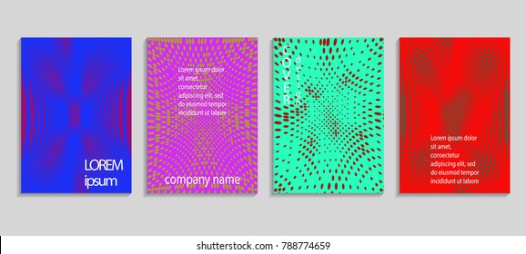 Minimal abstract vector halftone cover design template. Future geometric gradient background. Vector templates for placards, banners, flyers, presentations and reports