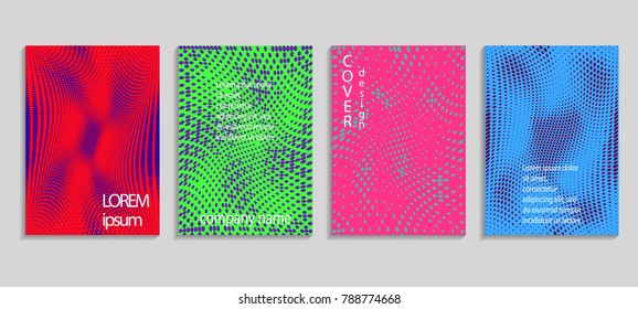 Minimal abstract vector halftone cover design template. Future geometric gradient background. Vector templates for placards, banners, flyers, presentations and reports