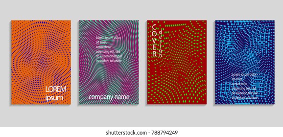 Minimal abstract vector halftone cover design template. Future geometric gradient background. Vector templates for placards, banners, flyers, presentations and reports