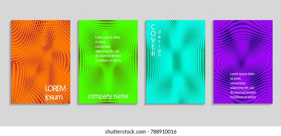 Minimal abstract vector halftone cover design template. Future geometric gradient background. Vector templates for placards, banners, flyers, presentations and reports