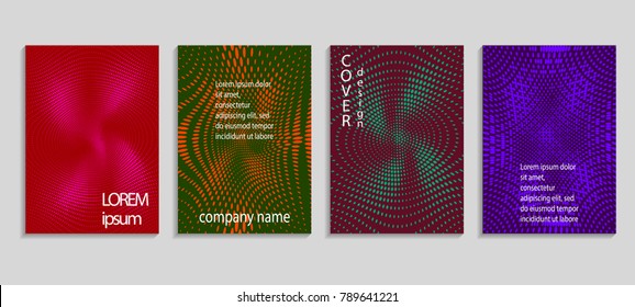 Minimal abstract vector halftone cover design template. Future geometric gradient background. Vector templates for placards, banners, flyers, presentations and reports