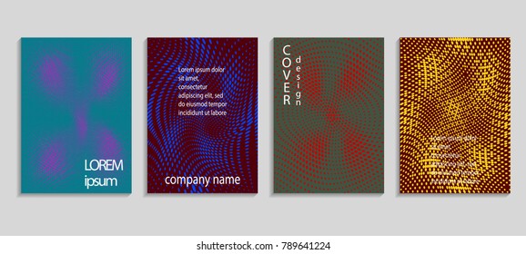 Minimal abstract vector halftone cover design template. Future geometric gradient background. Vector templates for placards, banners, flyers, presentations and reports