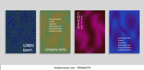Minimal abstract vector halftone cover design template. Future geometric gradient background. Vector templates for placards, banners, flyers, presentations and reports