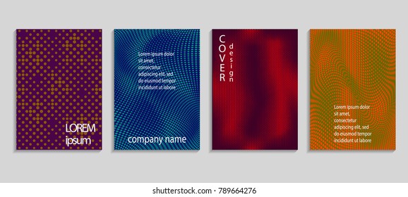 Minimal abstract vector halftone cover design template. Future geometric gradient background. Vector templates for placards, banners, flyers, presentations and reports