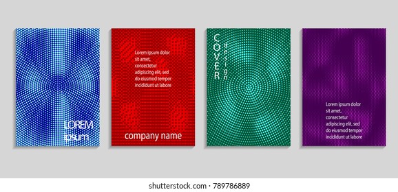 Minimal abstract vector halftone cover design template. Future geometric gradient background. Vector templates for placards, banners, flyers, presentations and reports