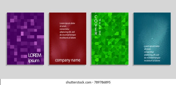 Minimal abstract vector halftone cover design template. Future geometric gradient background. Vector templates for placards, banners, flyers, presentations and reports