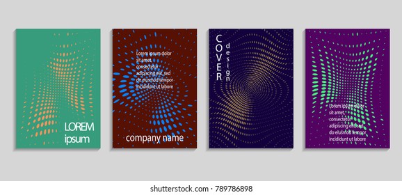 Minimal abstract vector halftone cover design template. Future geometric gradient background. Vector templates for placards, banners, flyers, presentations and reports