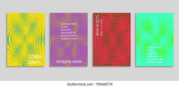 Minimal abstract vector halftone cover design template. Future geometric gradient background. Vector templates for placards, banners, flyers, presentations and reports
