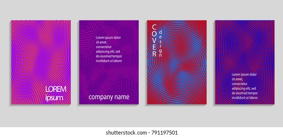 Minimal abstract vector halftone cover design template. Future geometric gradient background. Vector templates for placards, banners, flyers, presentations and reports