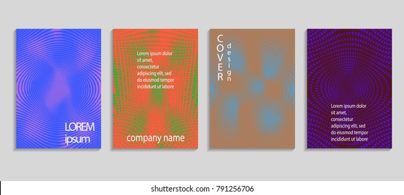 Minimal abstract vector halftone cover design template. Future geometric gradient background. Vector templates for placards, banners, flyers, presentations and reports
