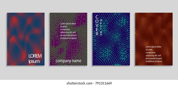 Minimal abstract vector halftone cover design template. Future geometric gradient background. Vector templates for placards, banners, flyers, presentations and reports