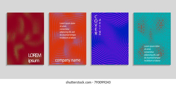 Minimal abstract vector halftone cover design template. Future geometric gradient background. Vector templates for placards, banners, flyers, presentations and reports
