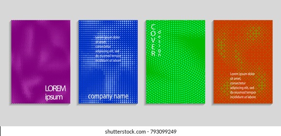 Minimal abstract vector halftone cover design template. Future geometric gradient background. Vector templates for placards, banners, flyers, presentations and reports