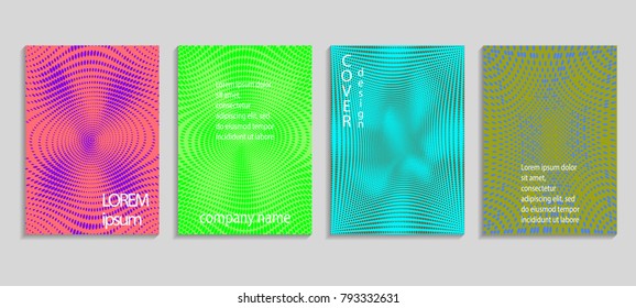 Minimal abstract vector halftone cover design template. Future geometric gradient background. Vector templates for placards, banners, flyers, presentations and reports