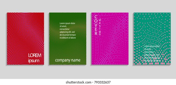 Minimal abstract vector halftone cover design template. Future geometric gradient background. Vector templates for placards, banners, flyers, presentations and reports