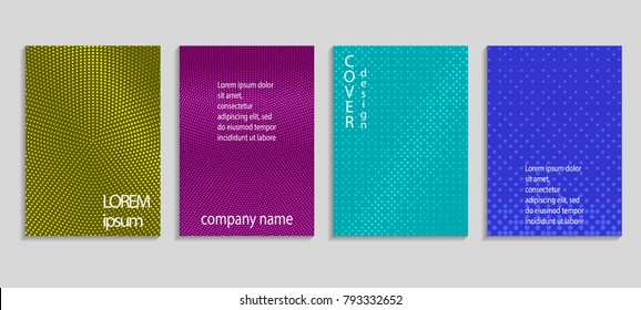 Minimal abstract vector halftone cover design template. Future geometric gradient background. Vector templates for placards, banners, flyers, presentations and reports