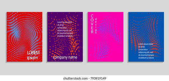 Minimal abstract vector halftone cover design template. Future geometric gradient background. Vector templates for placards, banners, flyers, presentations and reports