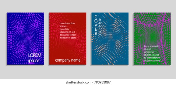 Minimal abstract vector halftone cover design template. Future geometric gradient background. Vector templates for placards, banners, flyers, presentations and reports