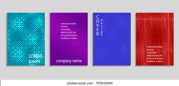 Minimal abstract vector halftone cover design template. Future geometric gradient background. Vector templates for placards, banners, flyers, presentations and reports