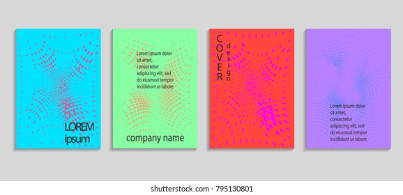 Minimal abstract vector halftone cover design template. Future geometric gradient background. Vector templates for placards, banners, flyers, presentations and reports