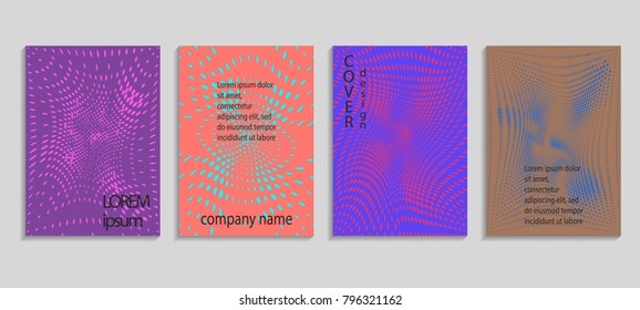 Minimal abstract vector halftone cover design template. Future geometric gradient background. Vector templates for placards, banners, flyers, presentations and reports