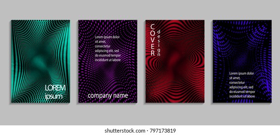 Minimal abstract vector halftone cover design template. Future geometric gradient background. Vector templates for placards, banners, flyers, presentations and reports