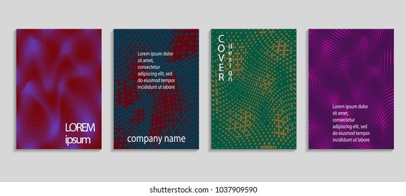 Minimal abstract vector halftone covers design. Future geometric template. Vector templates for placards, banners, flyers, presentations and reports