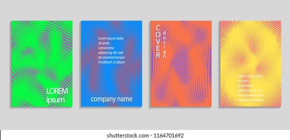 Minimal abstract vector halftone covers design. Future geometric template. Vector templates for placards, banners, flyers, presentations and reports