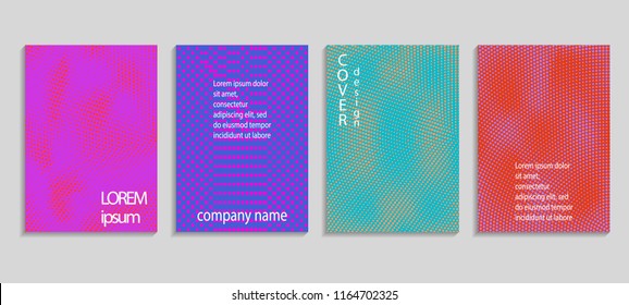 Minimal abstract vector halftone covers design. Future geometric template. Vector templates for placards, banners, flyers, presentations and reports