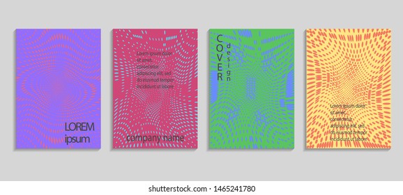 Minimal abstract vector halftone covers design. Future geometric template. Vector templates for placards, banners, flyers, presentations and reports