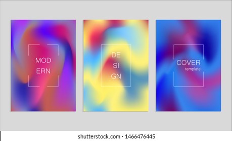 Minimal abstract vector holographic cover design template. Holography gradient background. Vector templates for placards, banners, flyers, presentations and reports