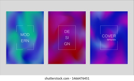 Minimal abstract vector holographic cover design template. Holography gradient background. Vector templates for placards, banners, flyers, presentations and reports