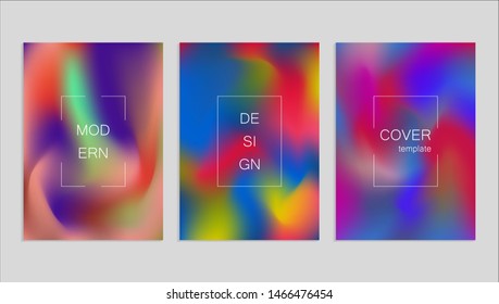 Minimal abstract vector holographic cover design template. Holography gradient background. Vector templates for placards, banners, flyers, presentations and reports