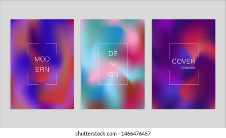 Minimal abstract vector holographic cover design template. Holography gradient background. Vector templates for placards, banners, flyers, presentations and reports