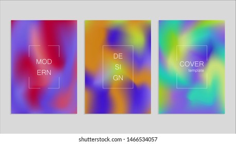 Minimal abstract vector holographic cover design template. Holography gradient background. Vector templates for placards, banners, flyers, presentations and reports