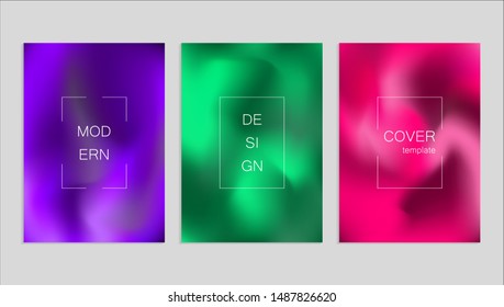 Minimal abstract vector holographic cover design template. Holography gradient background. Vector templates for placards, banners, flyers, presentations and reports