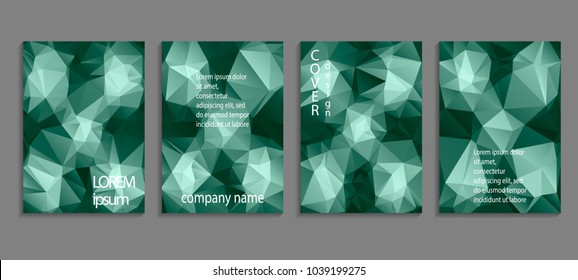Minimal abstract vector low poly cover design template. Future geometric gradient background. Vector templates for placards, banners, flyers, presentations and reports