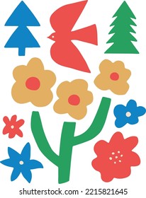 minimal abstract vector shapes hand drawn boho shapes