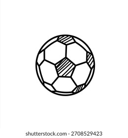 Un Vector abstracto mínimo de un balón de fútbol dibujado con líneas curvas continuas, creando un gráfico moderno y limpio para diseños de temática deportiva