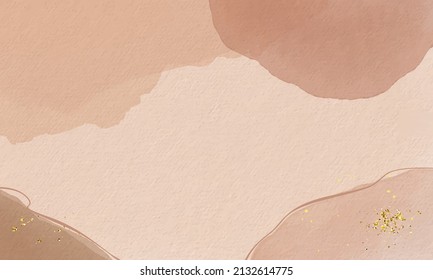 Minimaler abstrakter Aquarellhintergrund mit goldener Textur. Vektorgrafik