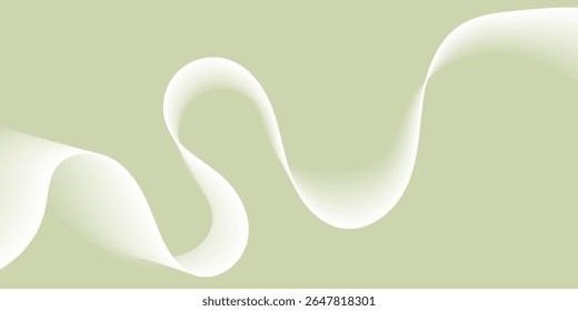 Minimal abstract wave on pastel green background