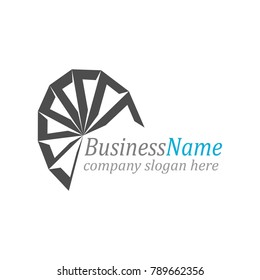 Minimal abstract wheel shape corporate logo template