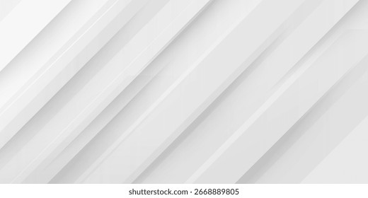 Plano de fundo branco abstrato mínimo com linhas diagonais e sombras de gradiente suave. ilustração de vetor