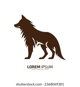 logotipo de lobo mínimo y abstracto icono de coyote silueta de perro jackal vector sobre fondo de luz