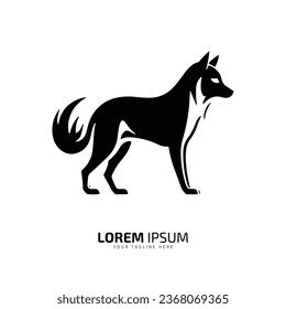 minimal and abstract wolf logo coyote icon dog silhouette jackal vector on white background