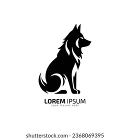 minimal and abstract wolf logo coyote icon dog silhouette jackal vector template